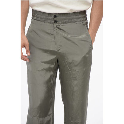 Dries Van Noten Satin PELVILLE Pants with Elastic Waistband
