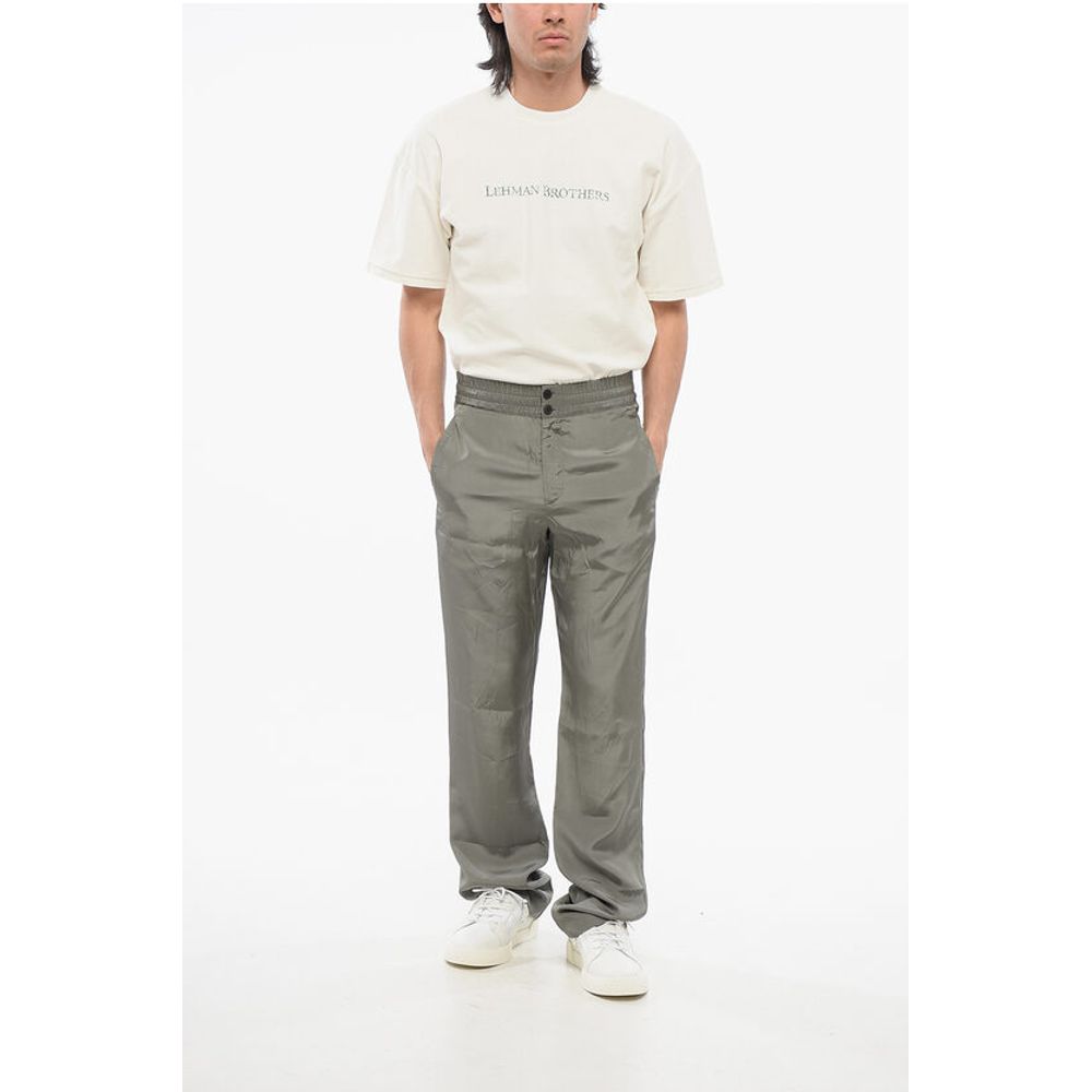 Dries Van Noten Satin PELVILLE Pants with Elastic Waistband