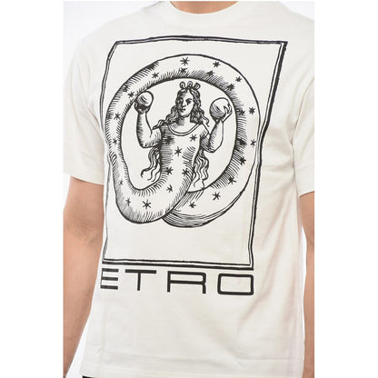 Etro Crew Neck Cotton T-Shirt with Front Print