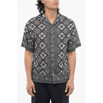 Etro Cotton MAIOLICA Bowling Shirt with Geometric Pattern