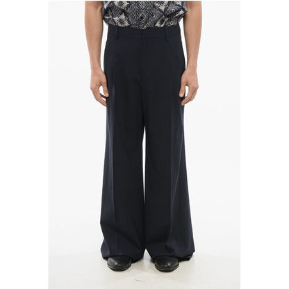 Etro Double-pleated Wool Blend Pants with Belt Loops