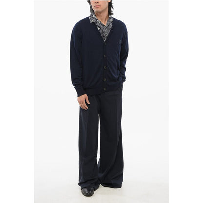 Etro Cashmere Blend Cardigan with Embroidered Logo