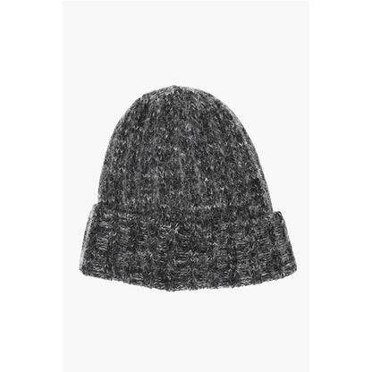 Saint Laurent Wool Blend Beanie with Logo Patch