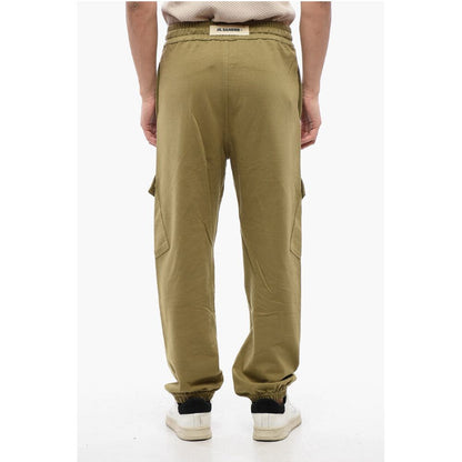 Jil Sander Brushed Cotton Cargo Sweatpants with Cuffs