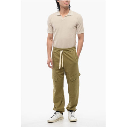 Jil Sander Brushed Cotton Cargo Sweatpants with Cuffs