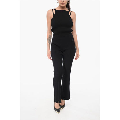 Moncler Ribbed Bootcut Leggings with Zipped Ankles