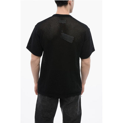 Maison Margiela MM6 Crew Neck Openwork Cotton Sweater