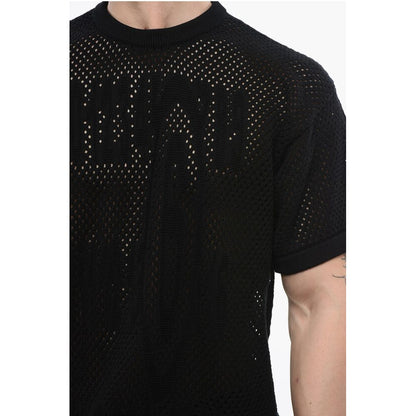 Maison Margiela MM6 Crew Neck Openwork Cotton Sweater