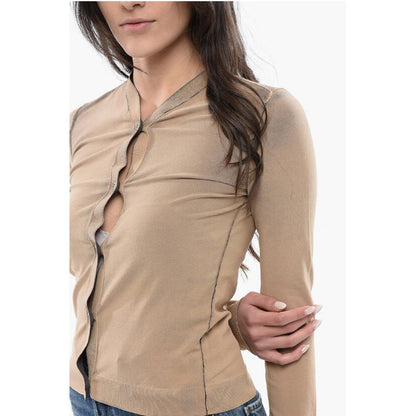 Acne Studios Faded Effect Stretch Nylon Crew-neck Cardigan