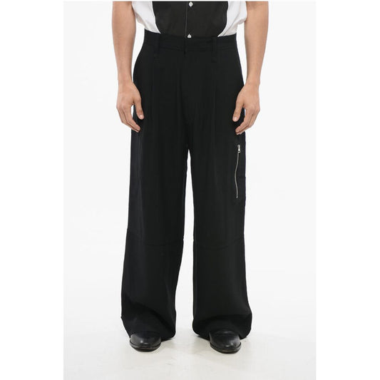 Ami Alexandre Mattiussi Viscose Blend Cargo Pants with Adjustable Ankle
