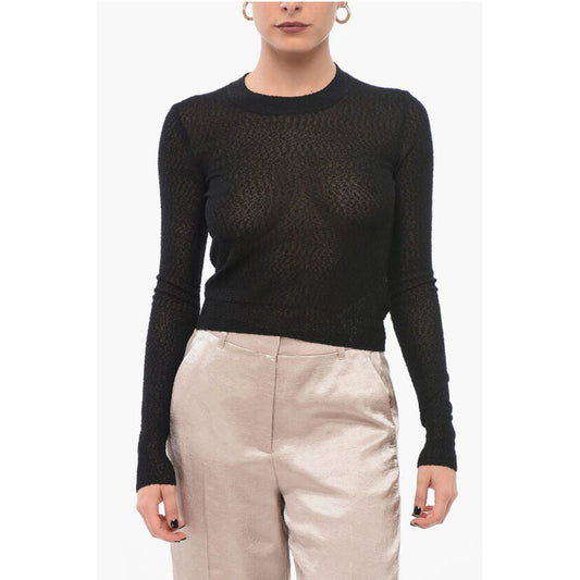 Ami Alexandre Mattiussi Crew Neck See Through Viscose Blend Sweater
