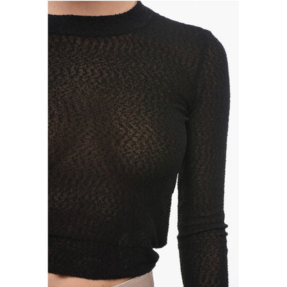 Ami Alexandre Mattiussi Crew Neck See Through Viscose Blend Sweater