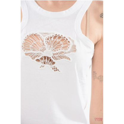 Stella McCartney Cotton Tank Top with Crochet Cut-out