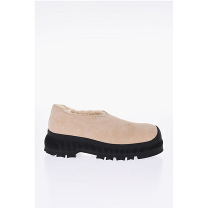 Jil Sander Suede Slip-on Sneakers with Shearling Lining