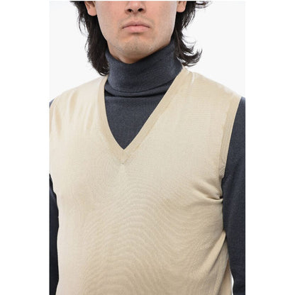 Corneliani ID Lightweight Cotton Sleeveless V-neck Sweater