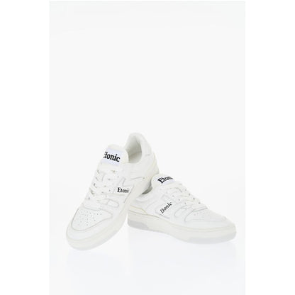 Etonic Solid Color Leather Low Top Sneakers with Contrasting Logo