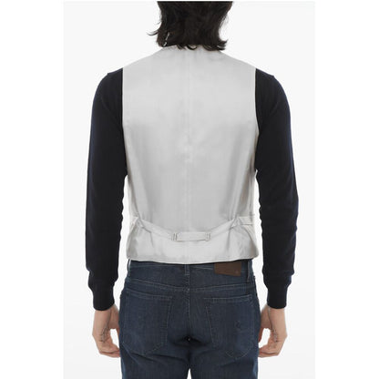 Corneliani CC COLLECTION Wool Blend Waistcoat with Contrasting Buttons