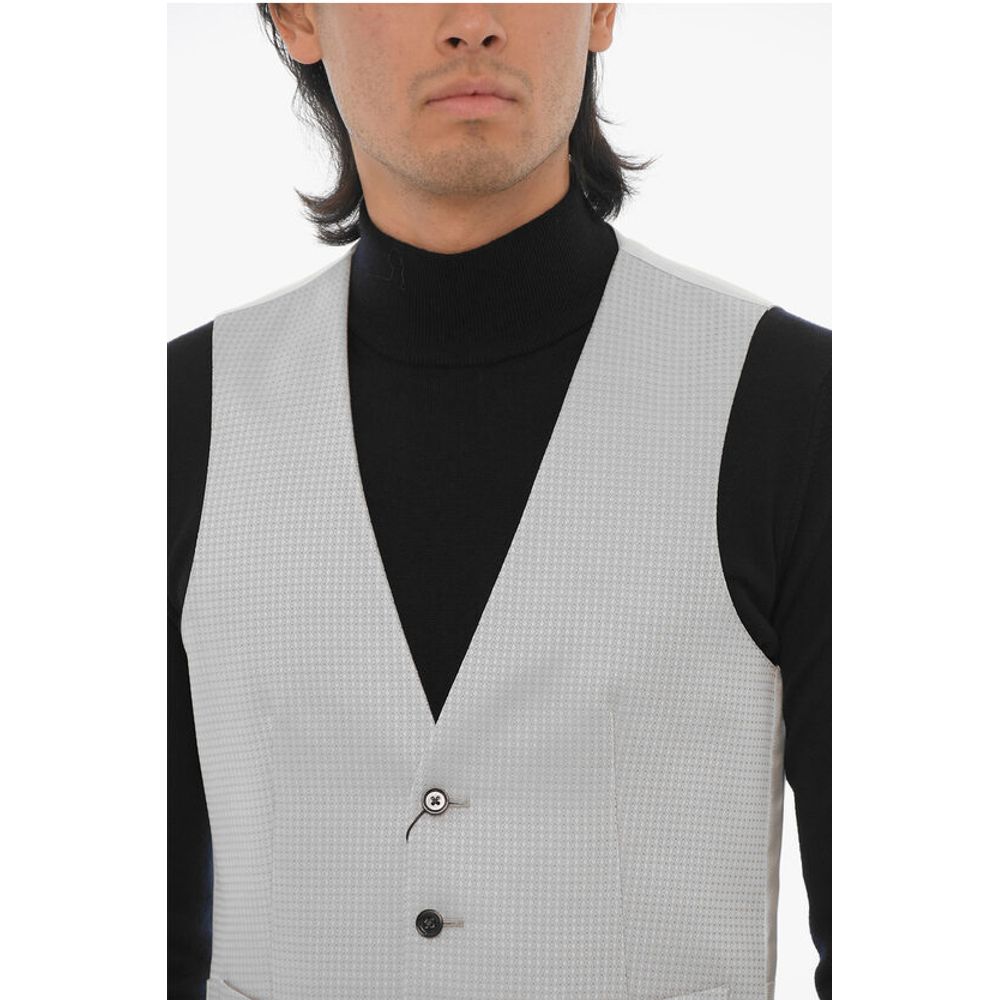 Corneliani CC COLLECTION Wool Blend Waistcoat with Contrasting Buttons