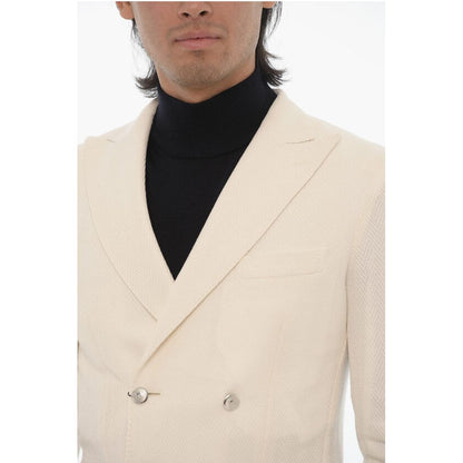 Corneliani Center Vent Peak Lapel Double Breasted Blazer