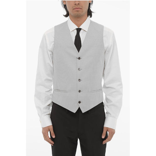 Corneliani CC COLLECTION Jacquard CERIM.RESET Waistcoat with Jetted Poc