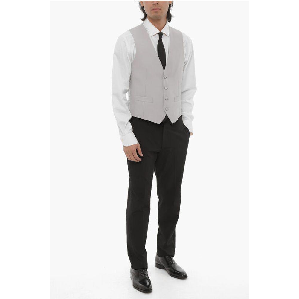 Corneliani CC COLLECTION Virgin Wool Waistcoat with Back Adjuster