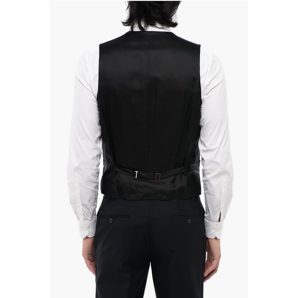 Corneliani CC COLLECTION Virgin Wool Blend Waistcoat with Martingale
