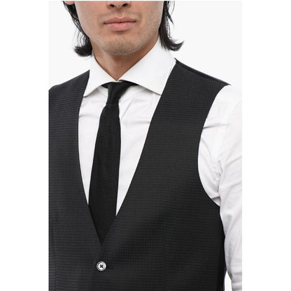 Corneliani CC COLLECTION Virgin Wool Blend Waistcoat with Martingale