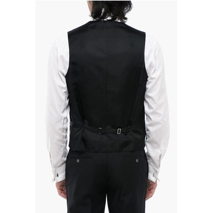 Corneliani Embroidered Silk ACADEMY CERIMO Waistcoat with 4-Buttons