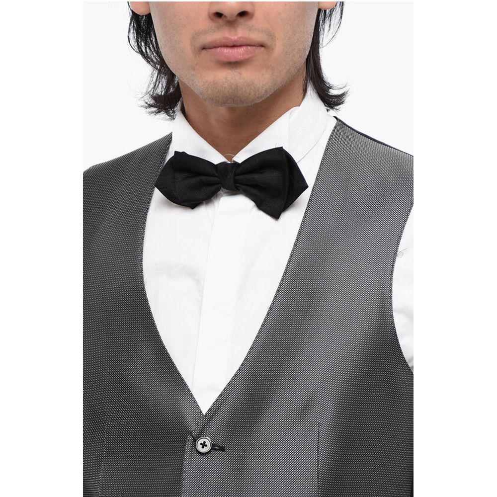 Corneliani Embroidered Silk ACADEMY CERIMO Waistcoat with 4-Buttons