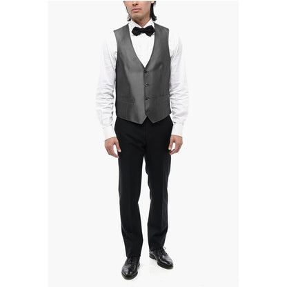 Corneliani Embroidered Silk ACADEMY CERIMO Waistcoat with 4-Buttons