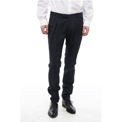 Corneliani CC COLLECTION Pin Check REWARD Wool Blend Pants