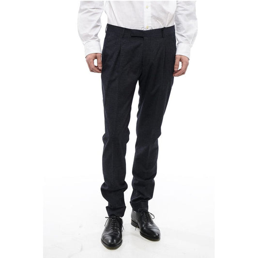Corneliani CC COLLECTION Pin Check REWARD Wool Blend Pants