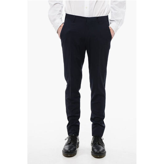 Corneliani CC COLLECTION Wool Pants with Satin Inserts
