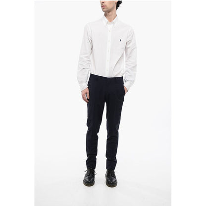 Corneliani CC COLLECTION Wool Pants with Satin Inserts