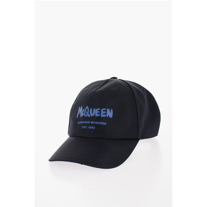 Alexander McQueen Solid Color Cap with Printed Logo