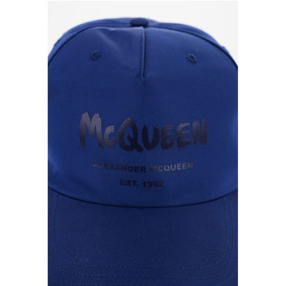 Alexander McQueen Solid Color Cap with Printed Logo