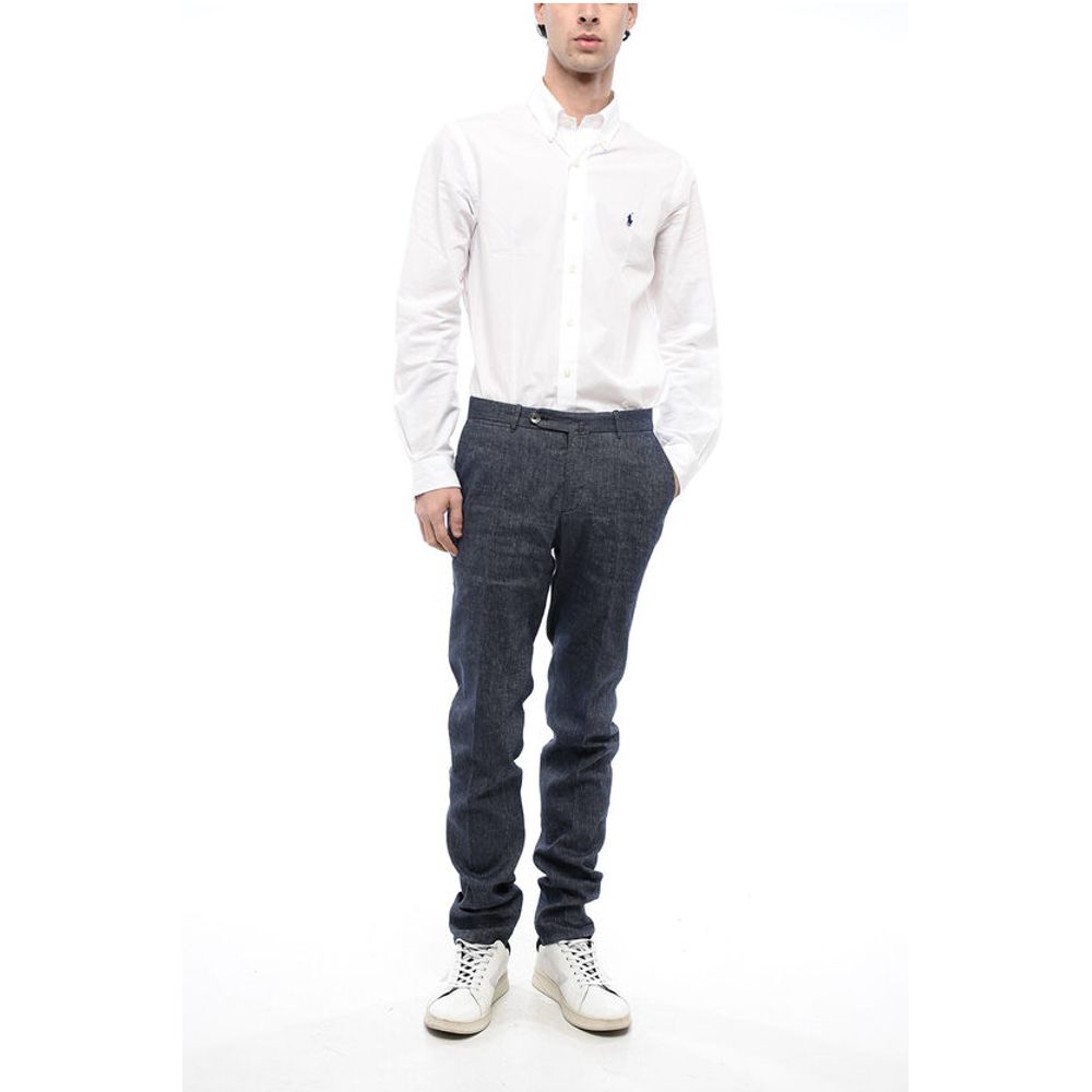 Corneliani Slim Fit Linen Blend Chino Pants