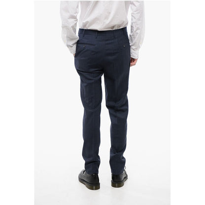 Corneliani CC COLLECTION Virgin Wool Pants with Check Pattern