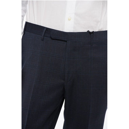 Corneliani CC COLLECTION Virgin Wool Pants with Check Pattern