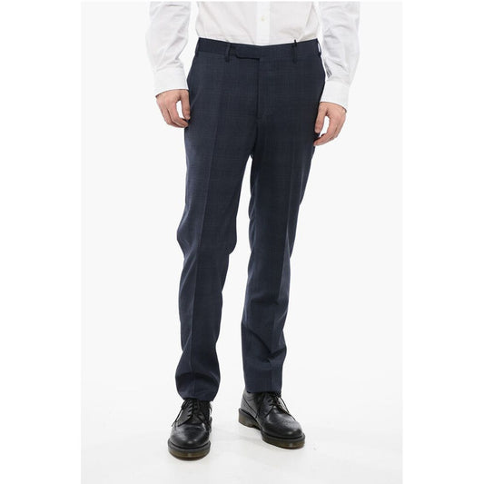 Corneliani CC COLLECTION 4-Pocketed Virgin Wool Pants with District Che