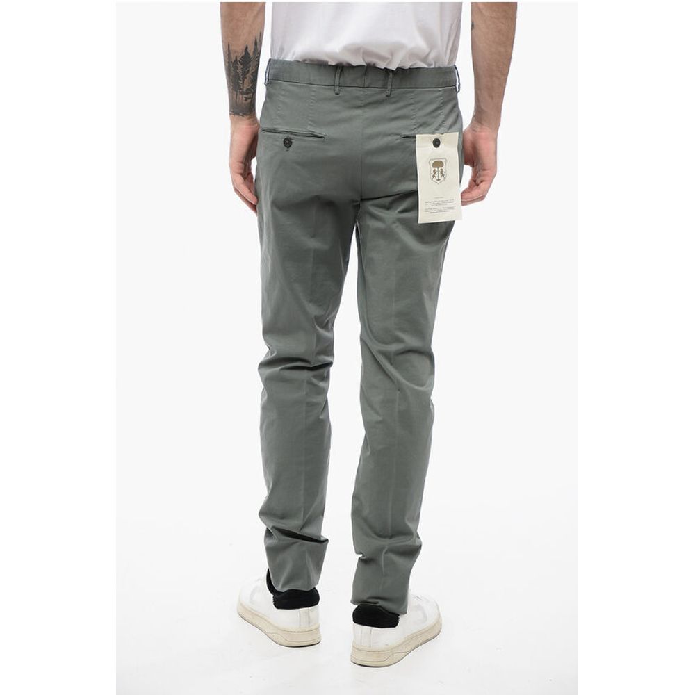 Corneliani ID Stretch Cotton Chinos Pants with Belt Loops