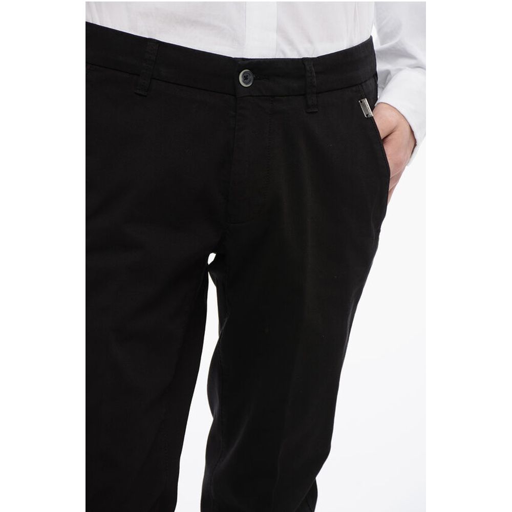 Corneliani ID Hopsack Cotton Chinos Pants with Belt Loops