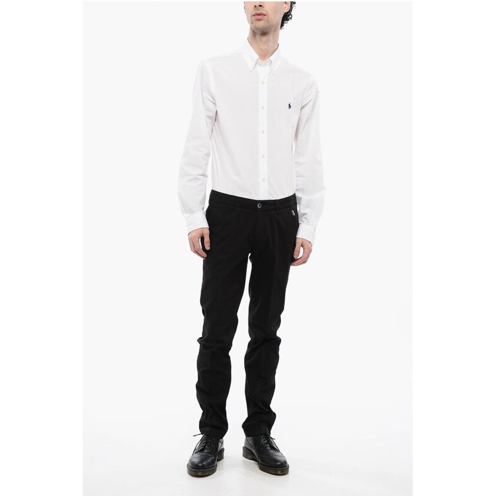 Corneliani ID Hopsack Cotton Chinos Pants with Belt Loops
