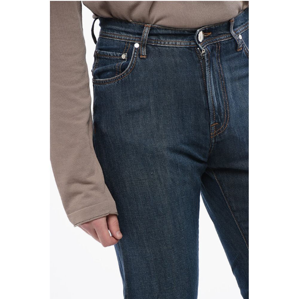 Corneliani ID LUXURY DENIM Dark-washed Denims with Contrasting Embroide