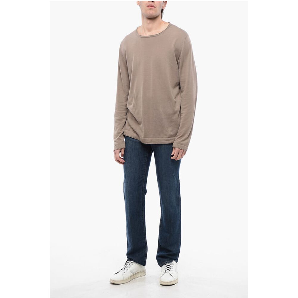 Corneliani ID LUXURY DENIM Dark-washed Denims with Contrasting Embroide