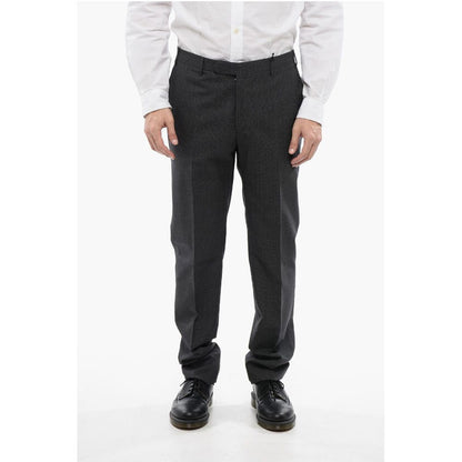 Corneliani CC COLLECTION Virgin Wool Pants with Check Pattern