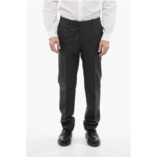 Corneliani CC COLLECTION Virgin Wool Pants with Check Pattern