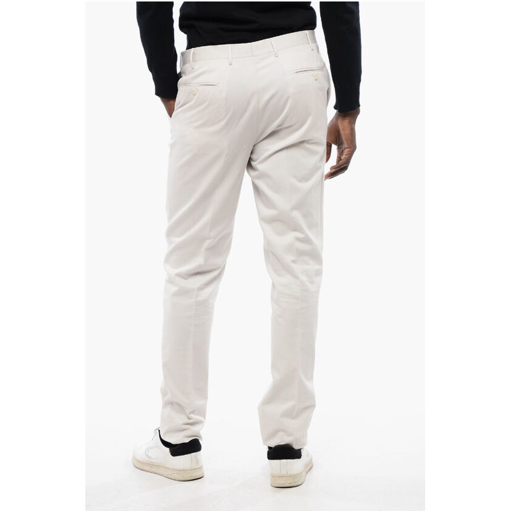 Corneliani CC COLLECTION Cotton and Cashmere Pants with Scalloped Hem