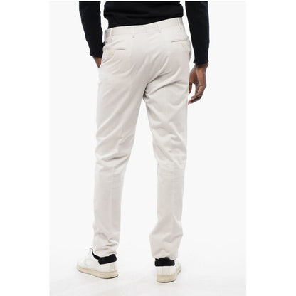 Corneliani CC COLLECTION Cotton and Cashmere Pants with Scalloped Hem