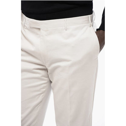 Corneliani CC COLLECTION Cotton and Cashmere Pants with Scalloped Hem